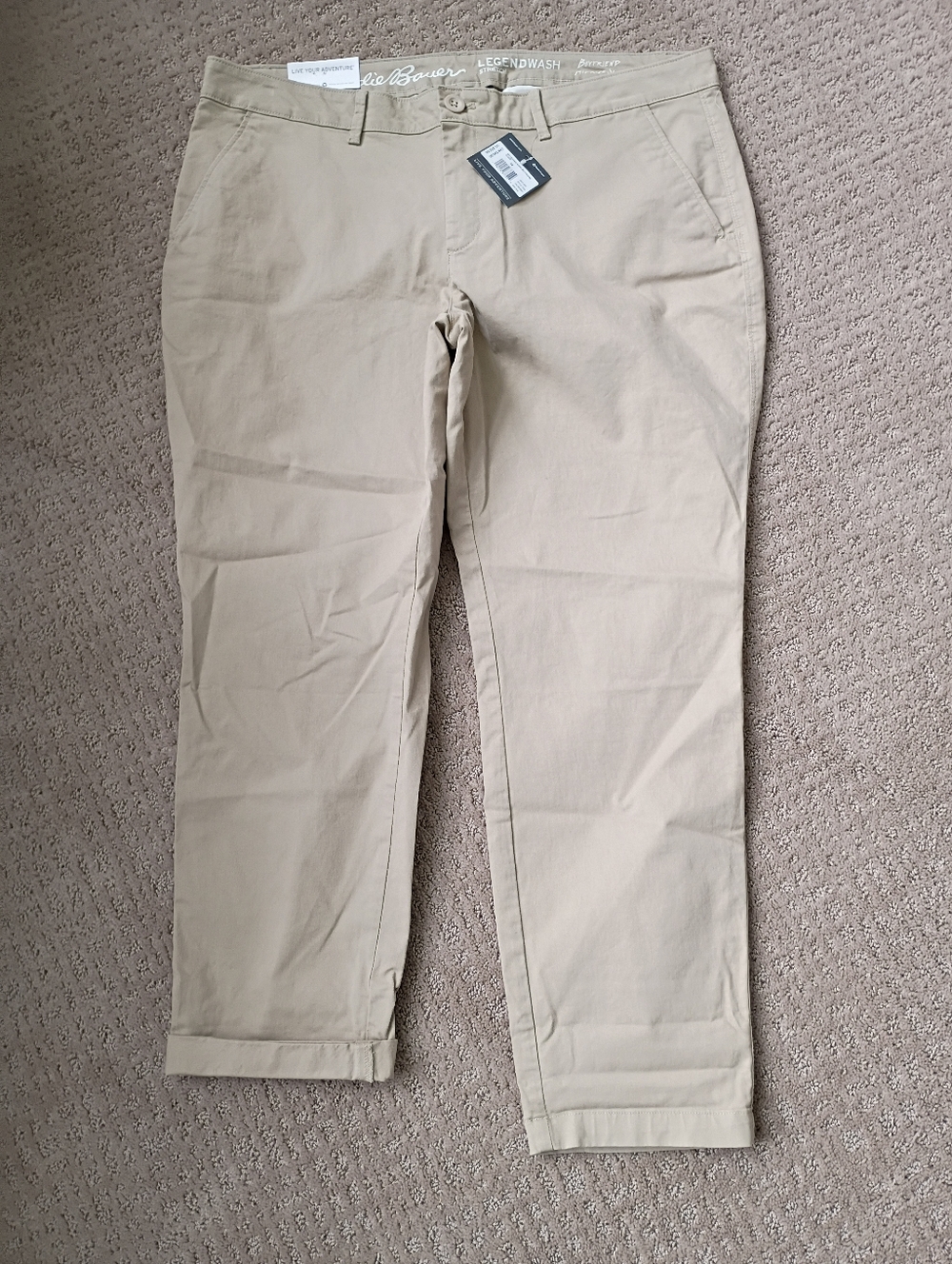 Eddie Bauer Women's Legend Wash Boyfriend  Khaki Pants - Picture 2 of 8